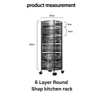 6 Layer Round Shape Kitchen Rack - Image 6