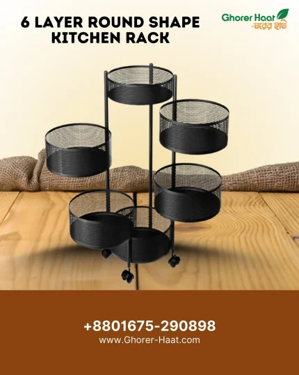 6 Layer Round Shape Kitchen Rack